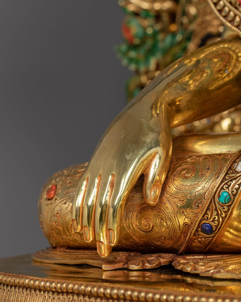 Majestic 61 Inch Shakyamuni Buddha Statue | Triple-Layered 24K Gold Gilded Masterpiece