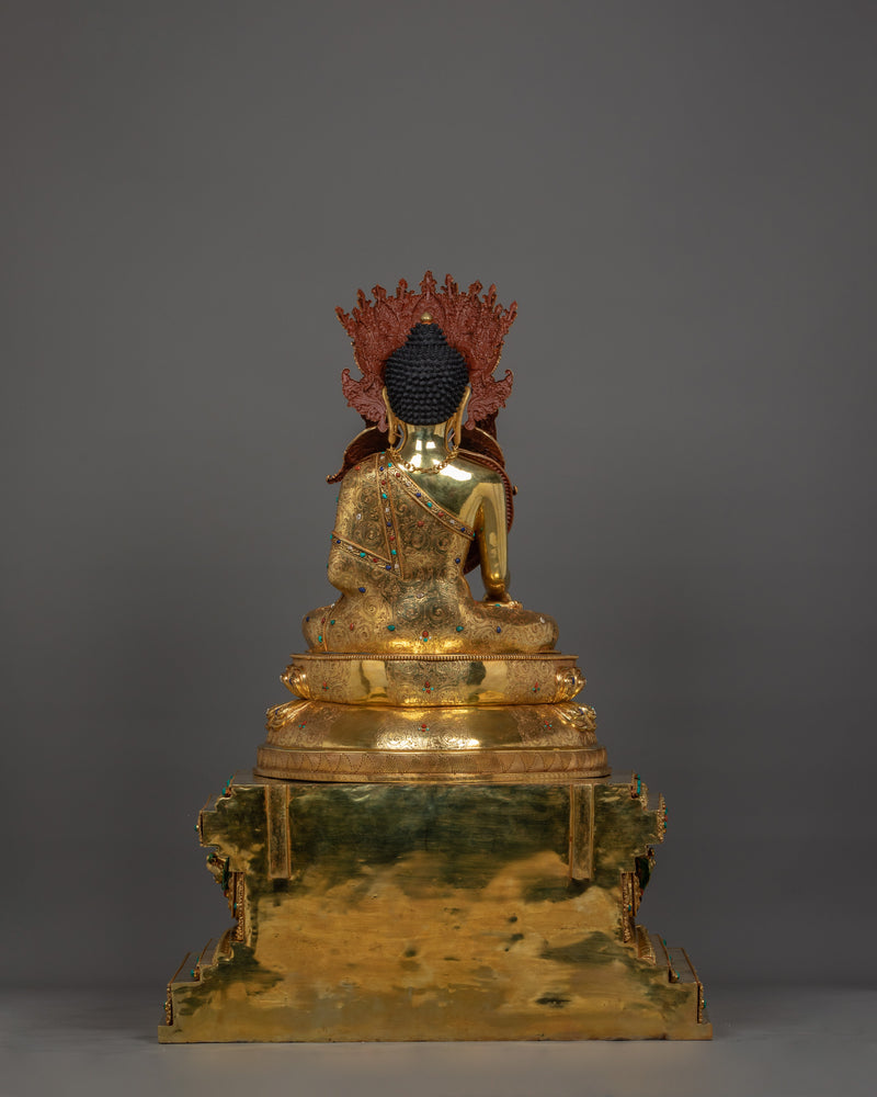 Majestic 61 Inch Shakyamuni Buddha Statue | Triple-Layered 24K Gold Gilded Masterpiece