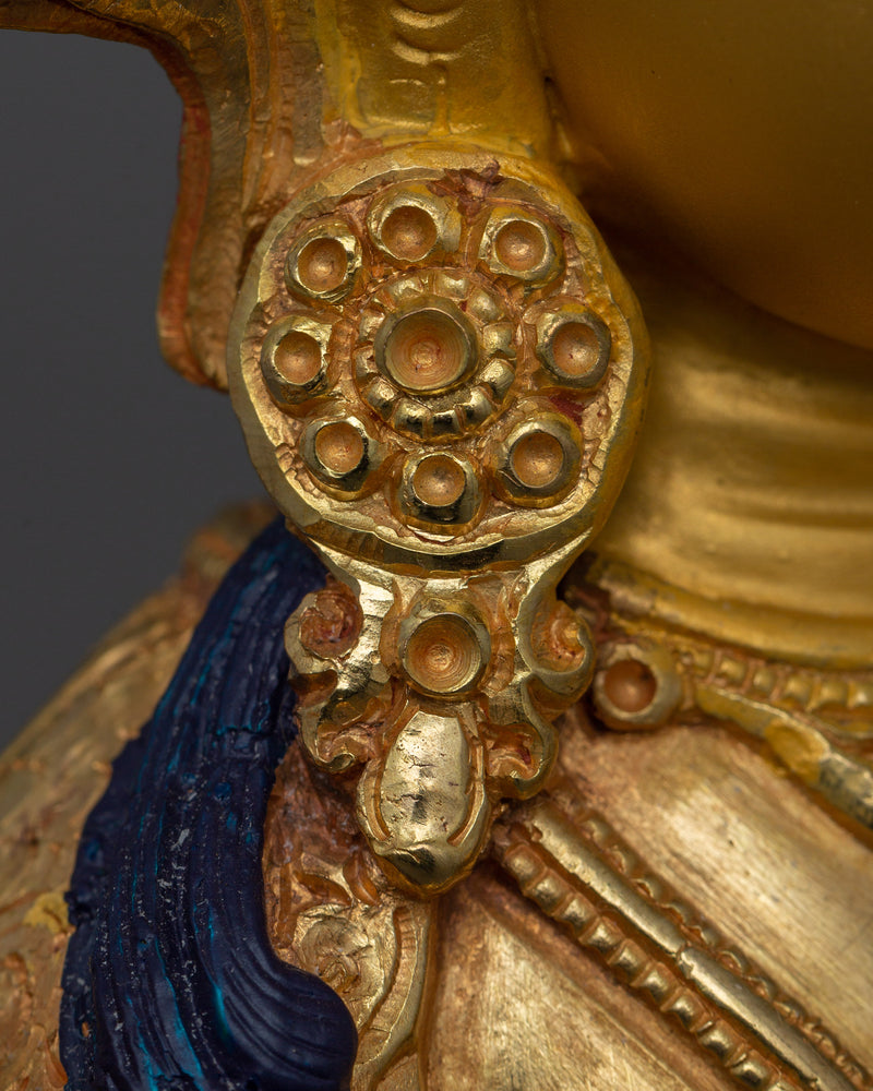 24K Gold Bodhisattva Deity Chenresig Statue | Tranquil Bodhisattva