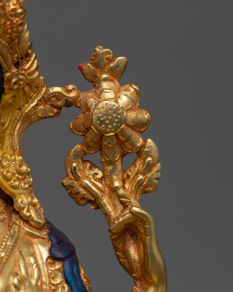 24K Gold Bodhisattva Deity Chenresig Statue | Tranquil Bodhisattva