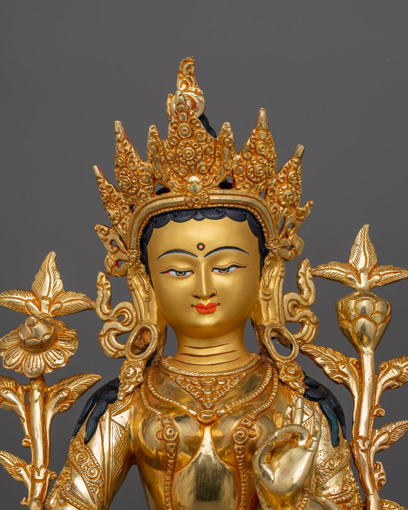 Green Tara The Compassionate Mother Statue | Female Deity of Protection and Healing