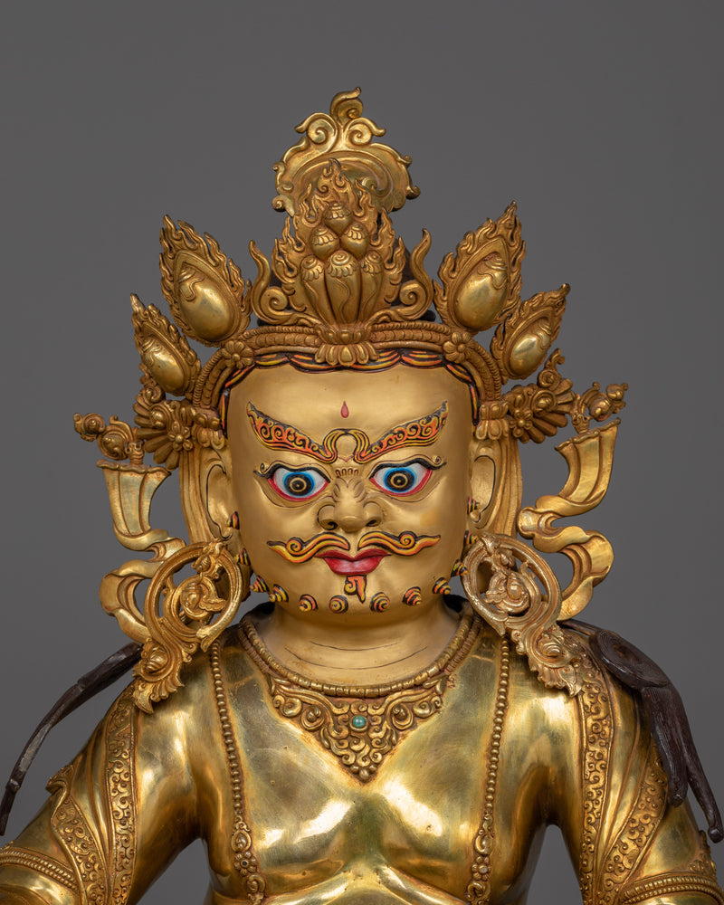 60.2 Inch Dzambhala Sculpture With Halo | Enlightened Wealth Deity