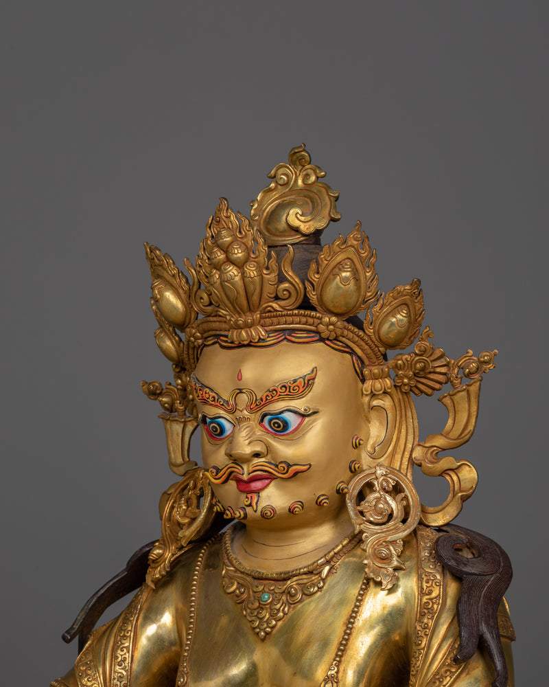 60.2 Inch Dzambhala Sculpture With Halo | Enlightened Wealth Deity