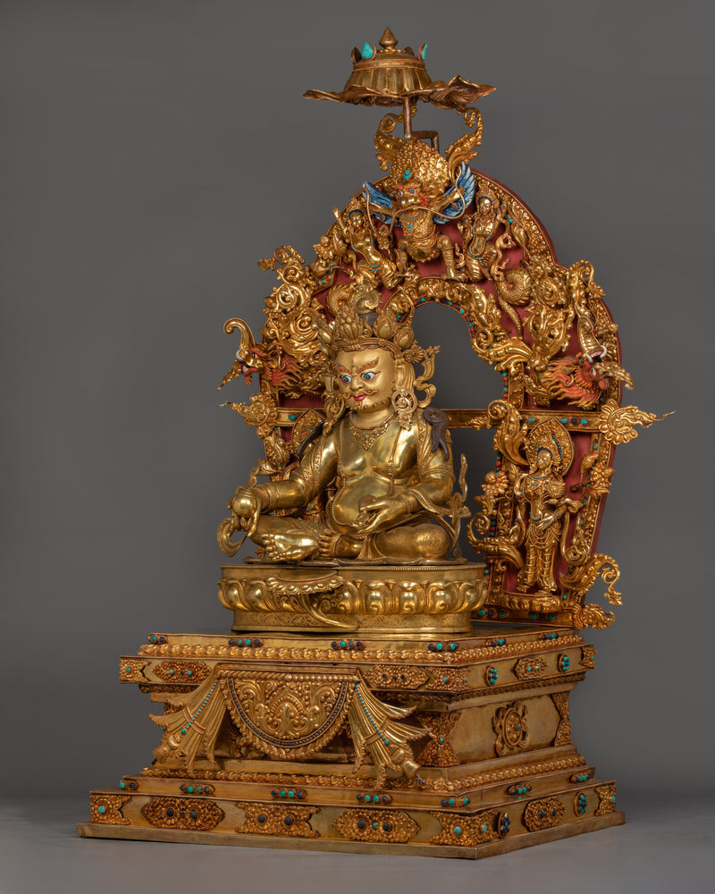 60.2 Inch Dzambhala Sculpture With Halo | Enlightened Wealth Deity