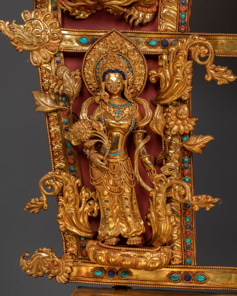 60.2 Inch Dzambhala Sculpture With Halo | Enlightened Wealth Deity