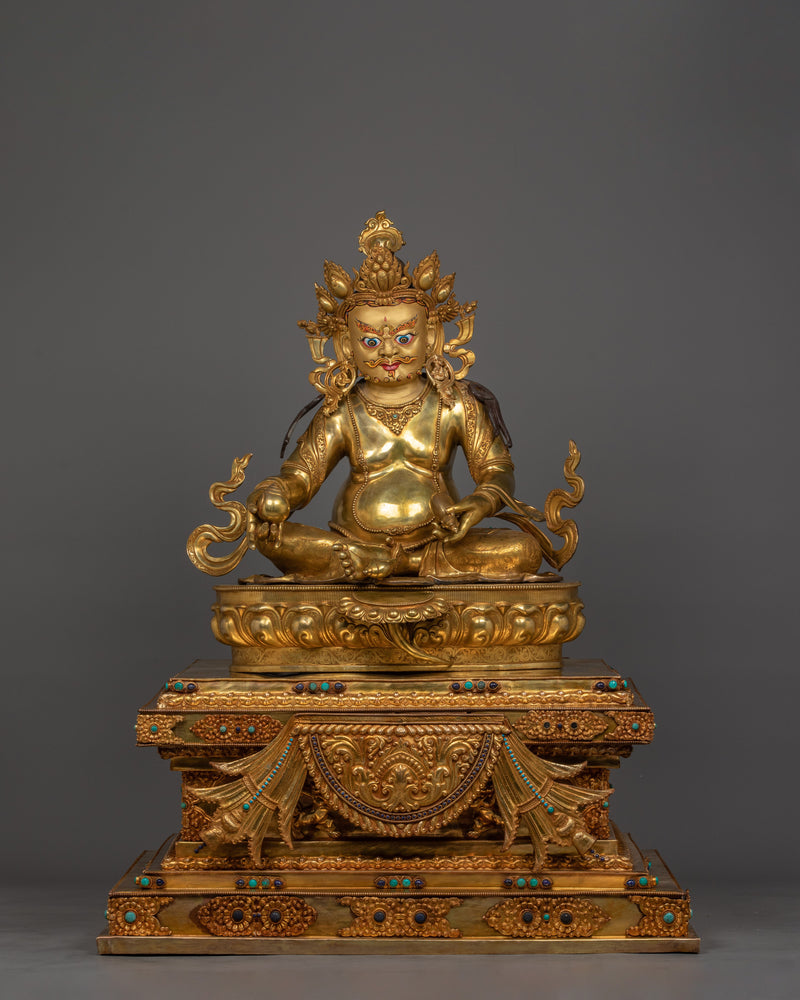 60.2 Inch Dzambhala Sculpture With Halo | Enlightened Wealth Deity