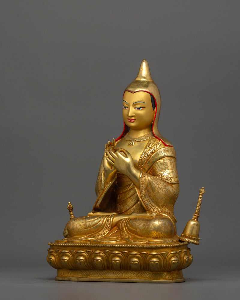 Tranquil Buddhist Scholar Atisa Statue | Tibetan Religious Leader