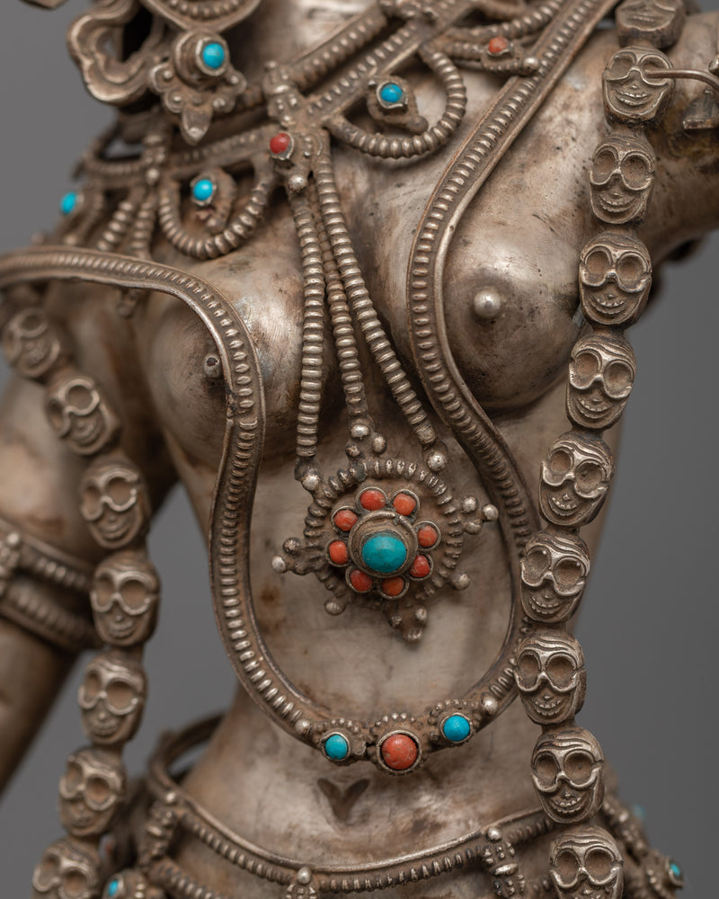 Handcrafted with Repoussé Work Vajrayogini Queen of Dakinis Sculpture | Tantric Dakini