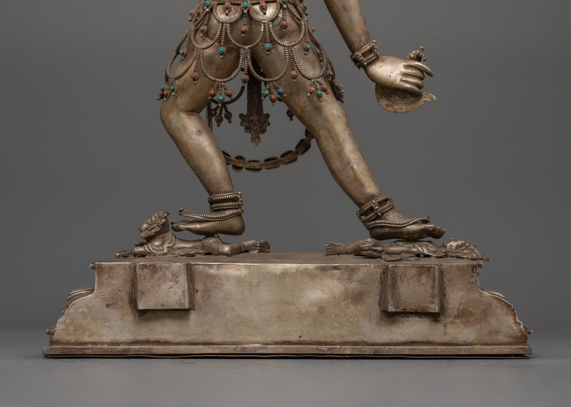 Handcrafted with Repoussé Work Vajrayogini Queen of Dakinis Sculpture | Tantric Dakini