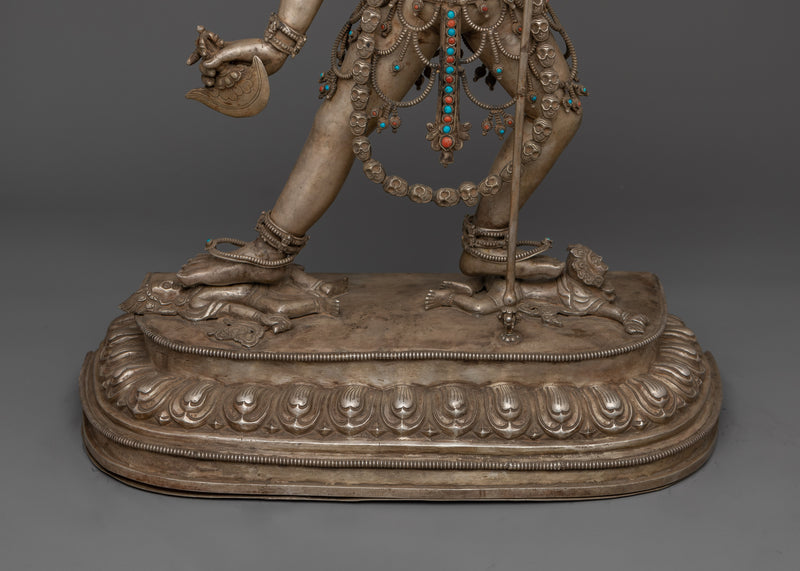 Handcrafted with Repoussé Work Vajrayogini Queen of Dakinis Sculpture | Tantric Dakini