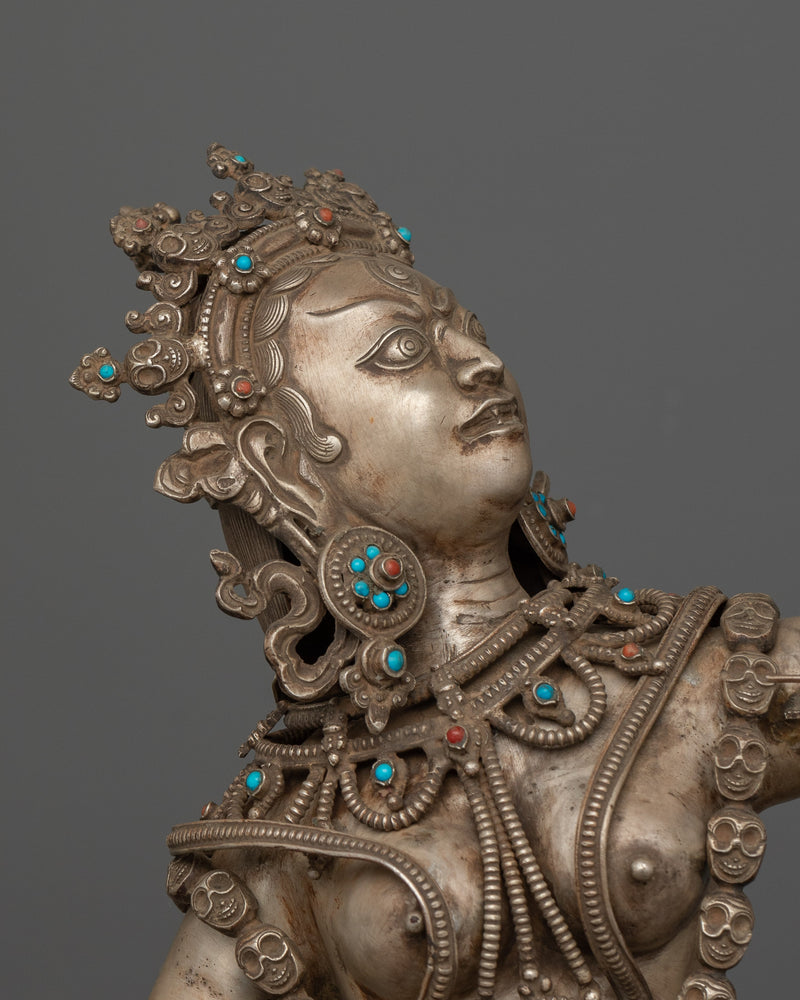 Handcrafted with Repoussé Work Vajrayogini Queen of Dakinis Sculpture | Tantric Dakini