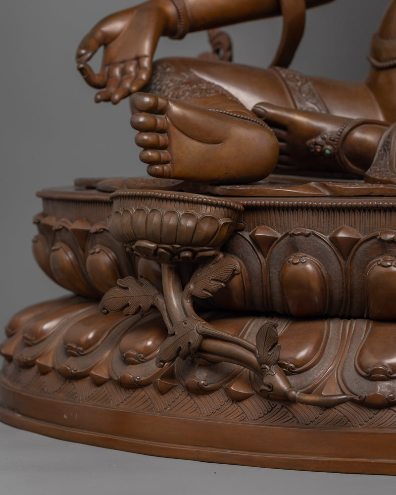 Green Tara Saviouress Deity Sculpture | Female Buddha of Compassion and Protection