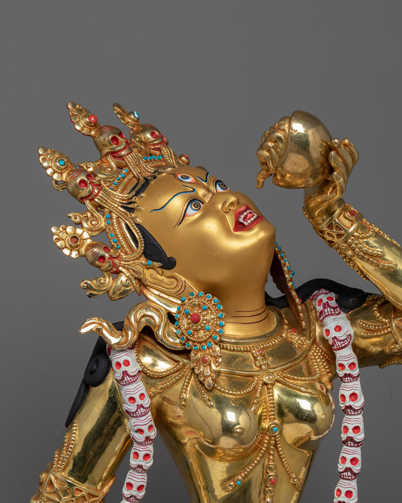 Majestic Vajrayogini Statue | 41.1” Handcrafted 24K Gold Gilded Masterpiece