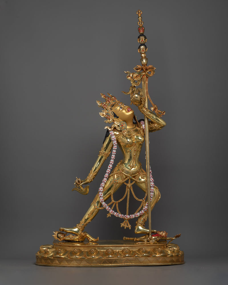 Majestic Vajrayogini Statue | 41.1” Handcrafted 24K Gold Gilded Masterpiece