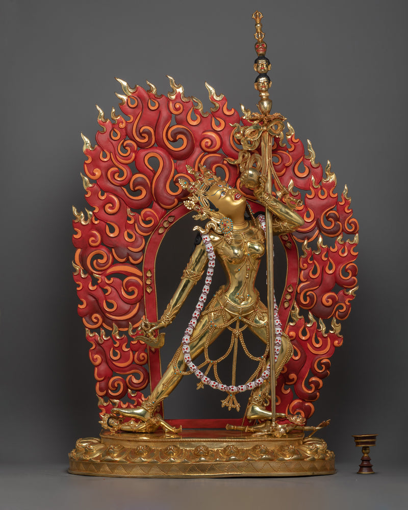 Majestic Vajrayogini Statue | 41.1” Handcrafted 24K Gold Gilded Masterpiece