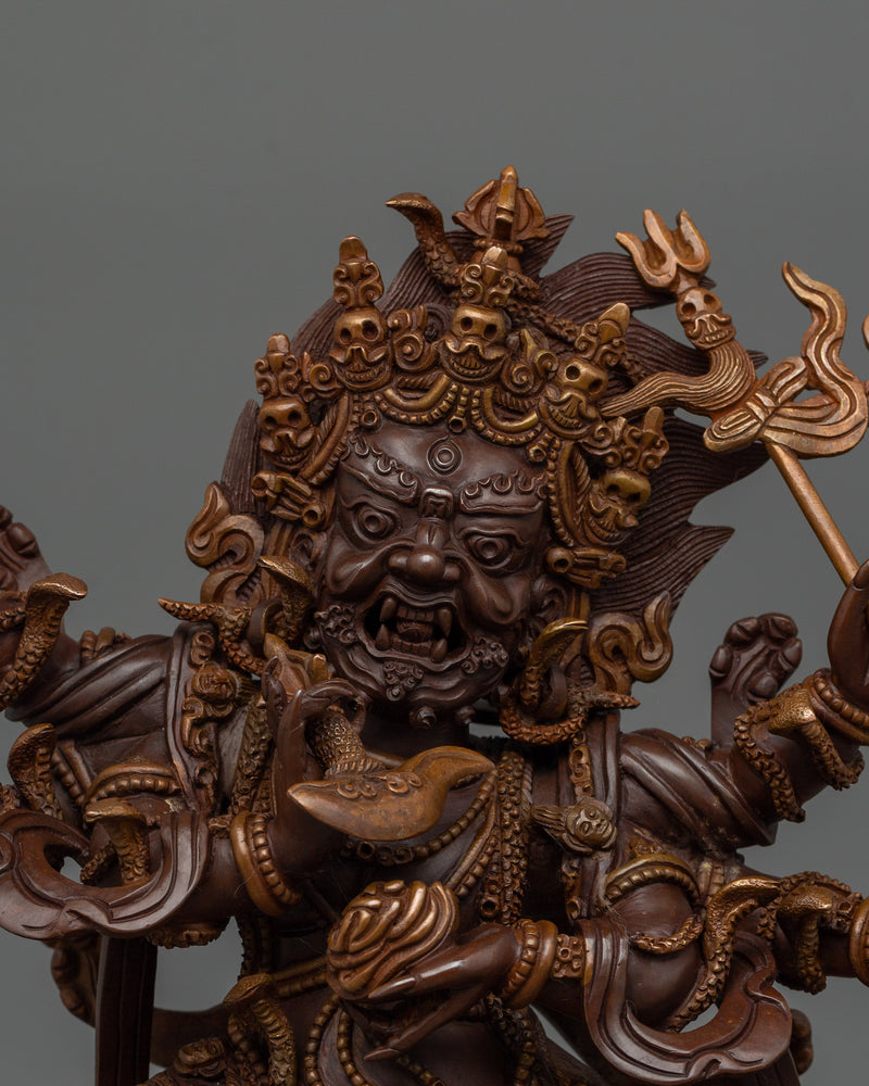 Powerful Six Armed Mahakala Statue | A Symbol of Protection and Power