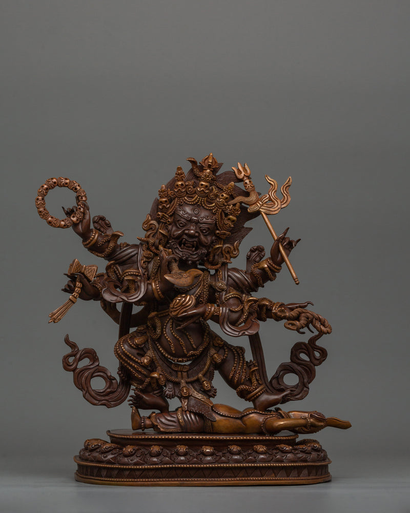 Powerful Six Armed Mahakala Statue | A Symbol of Protection and Power