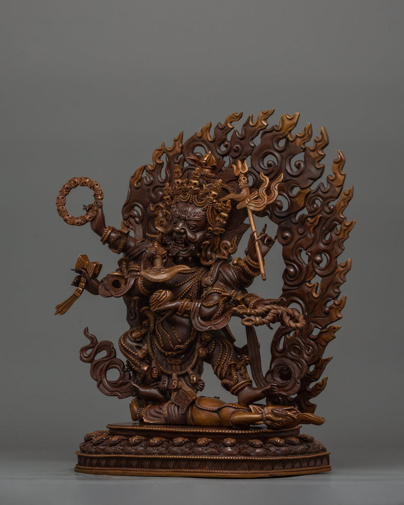 Powerful Six Armed Mahakala Statue | A Symbol of Protection and Power