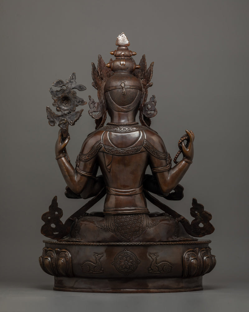 Buddhist Sculpture Chenrezig | Hand-Crafted Traditional Artwork of Nepal