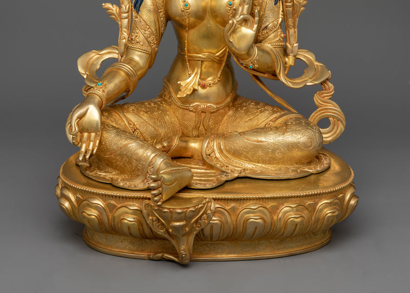 Traditional Green Tara Statue | A Symbol of Compassion and Enlightened Action