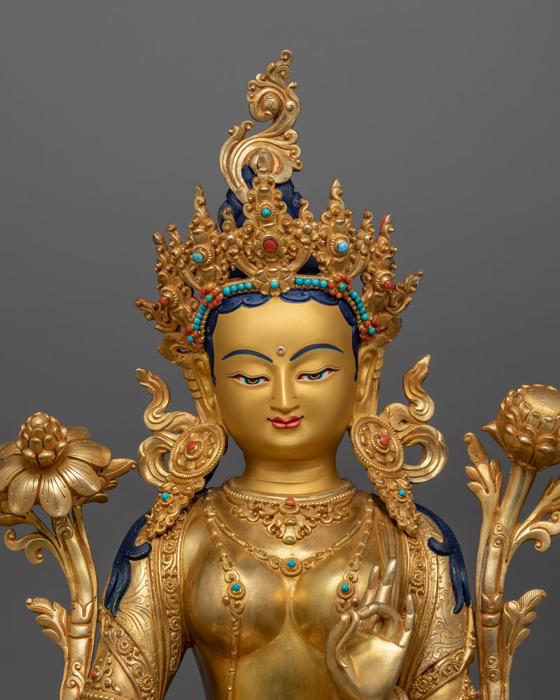 Traditional Green Tara Statue | A Symbol of Compassion and Enlightened Action