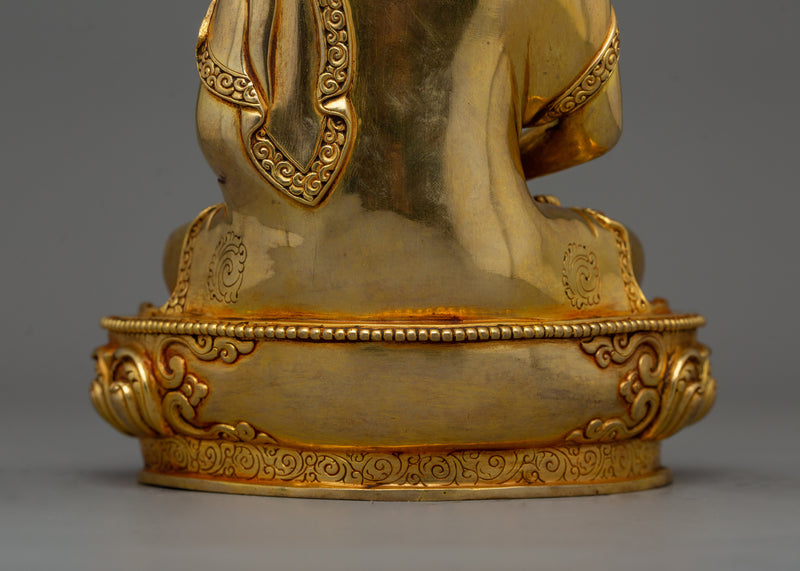 Gold Amitabha Buddha 8.66 Inch Statue | 24K Gold Gilded Handmade in Nepal