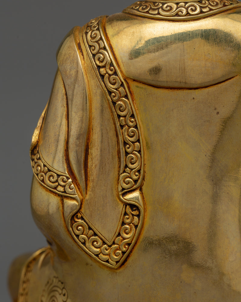 Gold Amitabha Buddha 8.66 Inch Statue | 24K Gold Gilded Handmade in Nepal