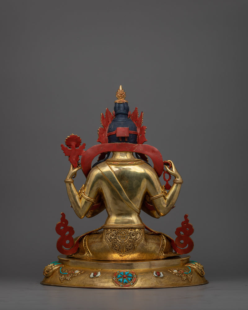 Exquisite Chenrezig Gold Statue | The embodiment of Compassion