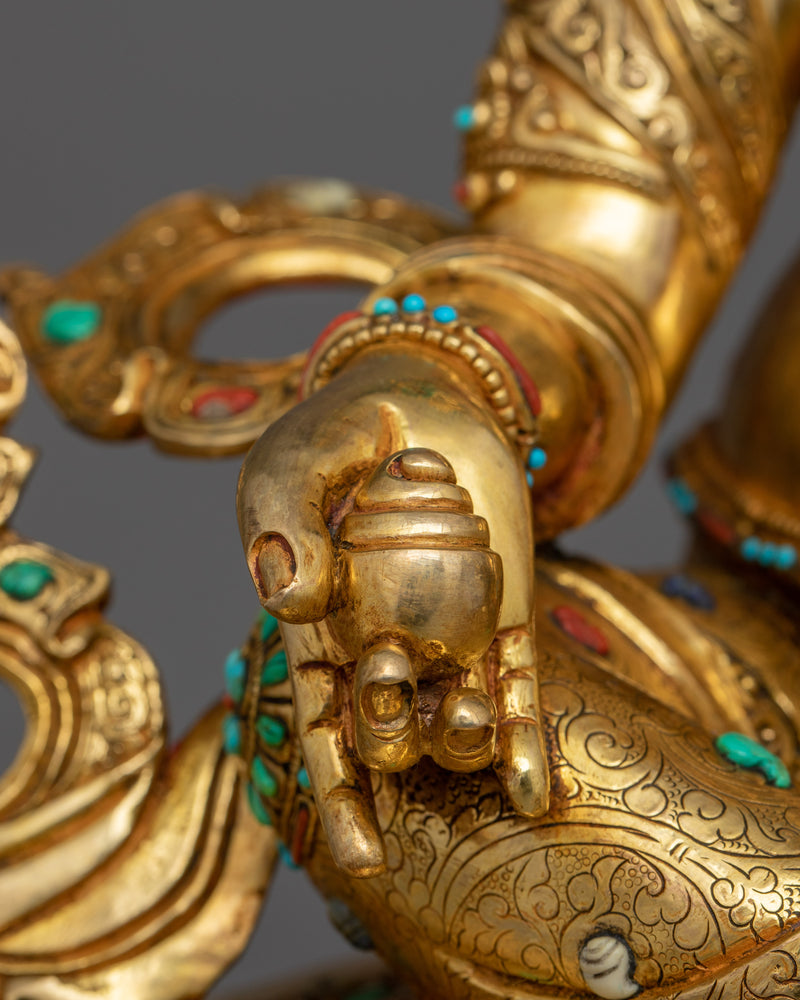 Semi-wrathful God of Wealth, Jambhala Statue | An Exquisite Handmade Sculpture