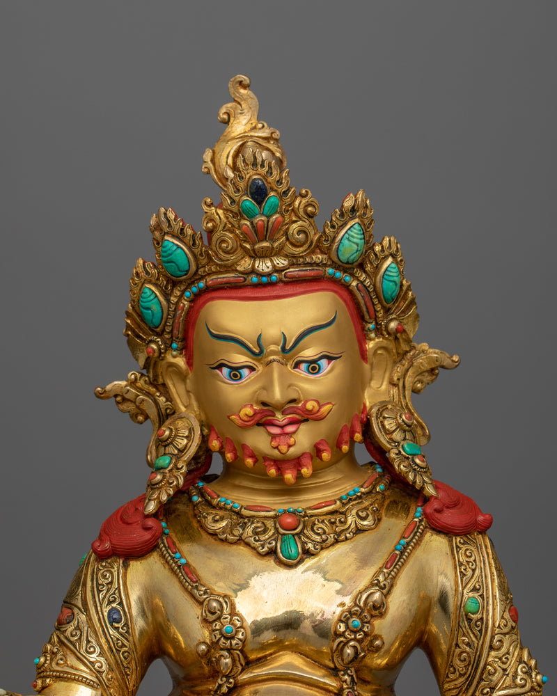 Semi-wrathful God of Wealth, Jambhala Statue | An Exquisite Handmade Sculpture