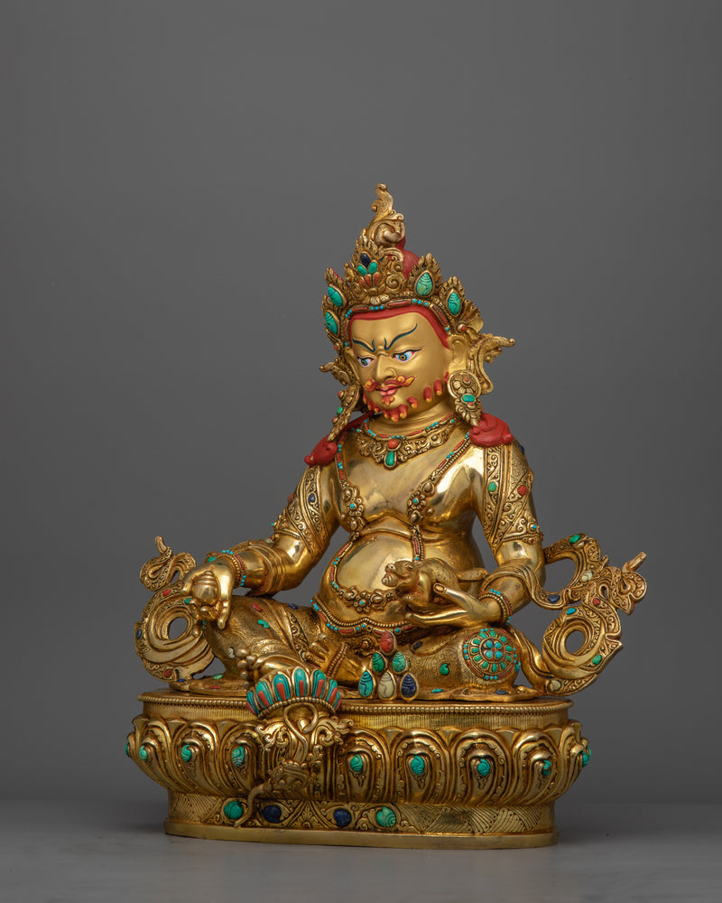 Semi-wrathful God of Wealth, Jambhala Statue | An Exquisite Handmade Sculpture