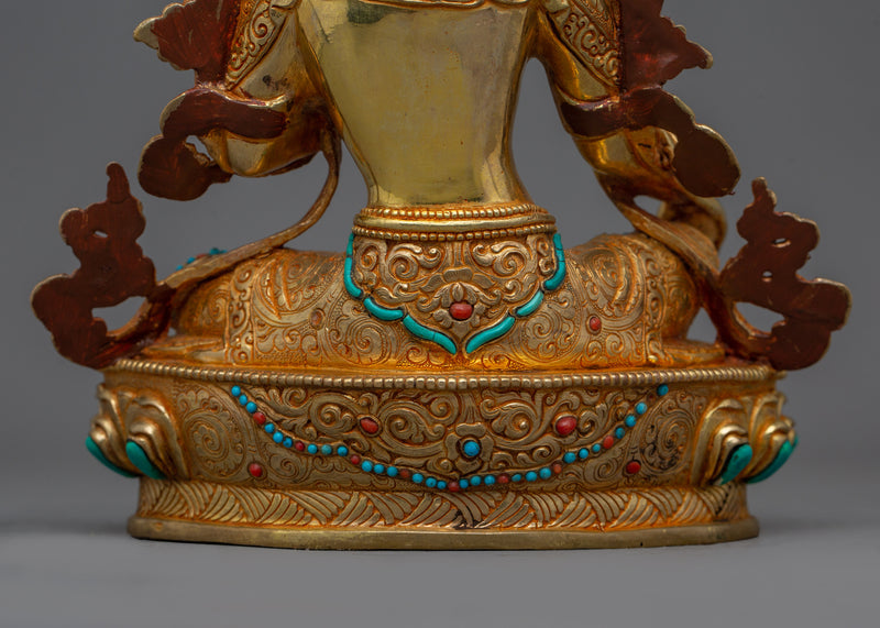 Green Tara the Goddess of Compassion and Protection Statue | Green Tara Statue for Altar