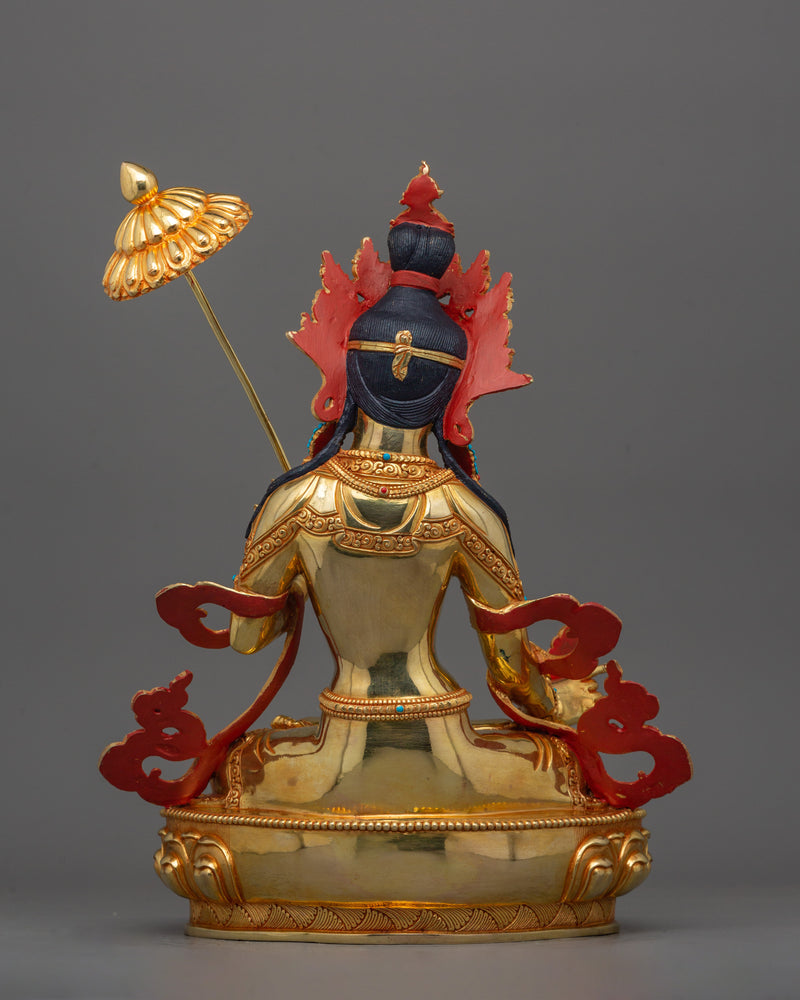 Dukar White Umbrella Goddess Sculpture | Deity of grace and spiritual growth