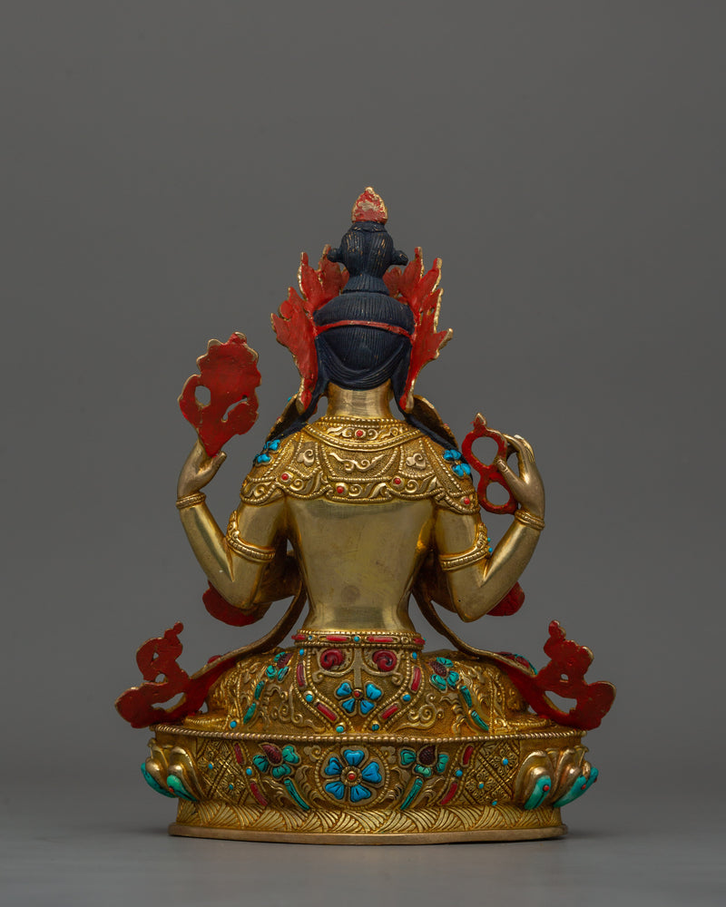 Bodhisattva Chenrezig 13 Inch Statue | The one who looks with unwavering eye