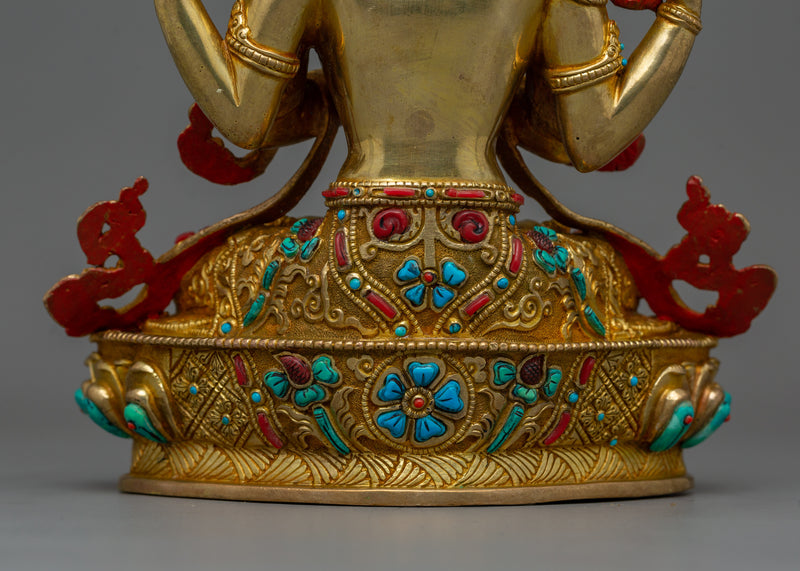 Bodhisattva Chenrezig 13 Inch Statue | The one who looks with unwavering eye