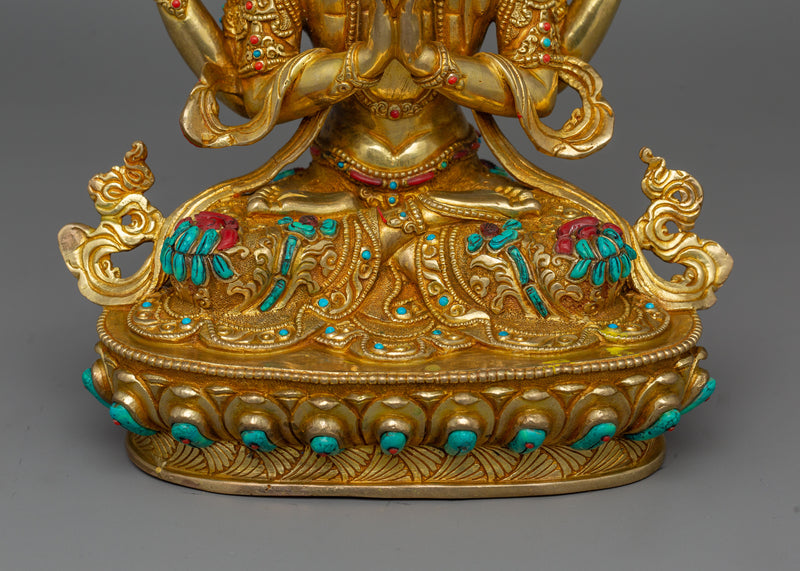 Bodhisattva Chenrezig 13 Inch Statue | The one who looks with unwavering eye