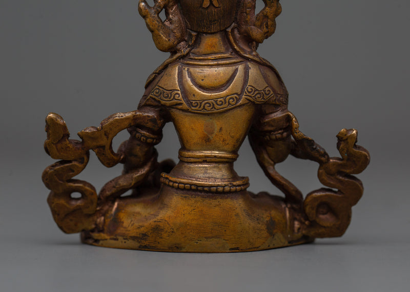 Antique-Finished Vajrasattva Spiritual Statue | Handcrafted Buddhist Art