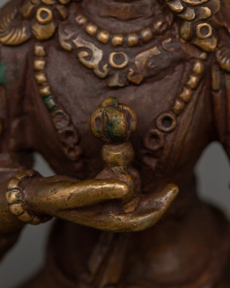 Antique-Finished Vajrasattva Spiritual Statue | Handcrafted Buddhist Art