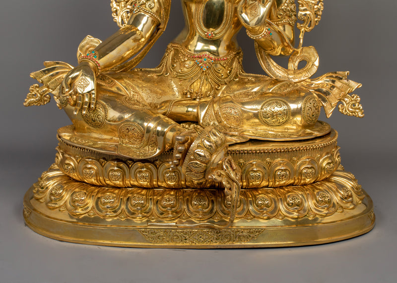 Green Tara Statue in Compassionate Posture for Spiritual Guidance | Syamatara Art