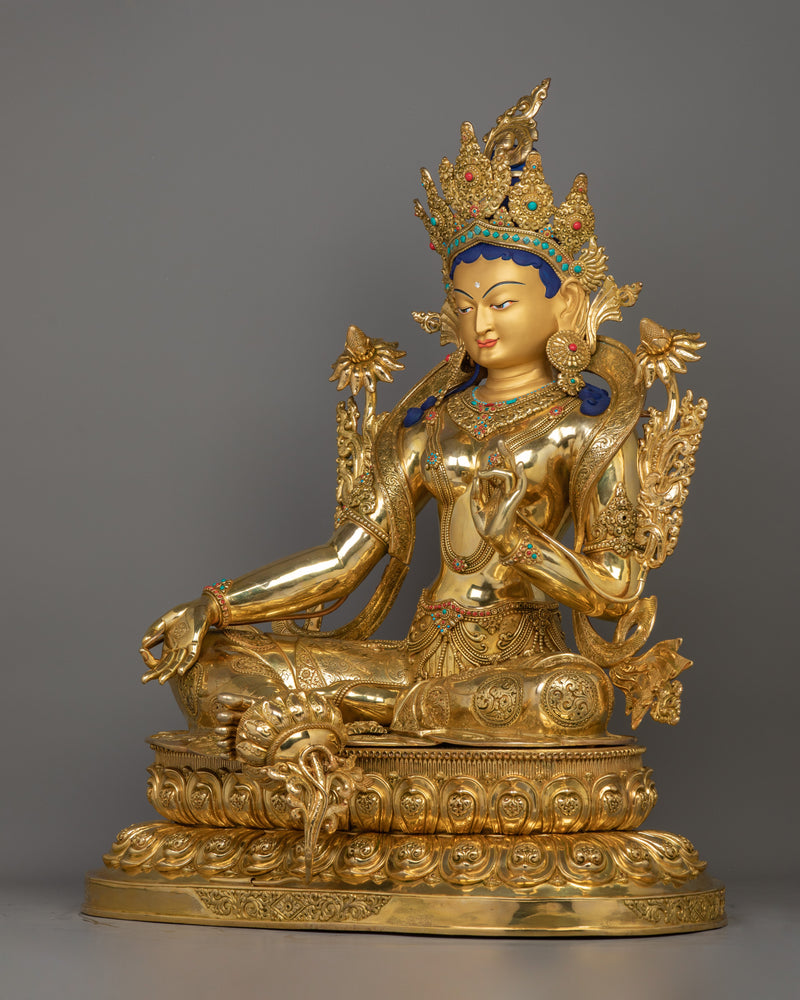 Green Tara Statue in Compassionate Posture for Spiritual Guidance | Syamatara Art