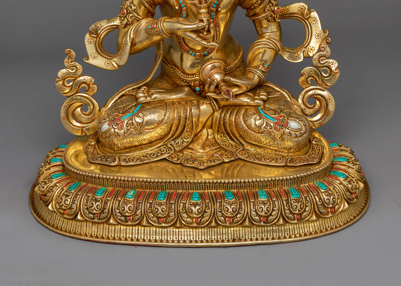 Golden Vajrasattva Statue for Altar | An Exquisite Piece, Handmade in Nepal