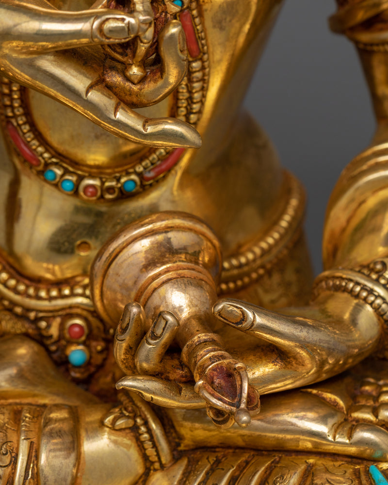 Golden Vajrasattva Statue for Altar | An Exquisite Piece, Handmade in Nepal