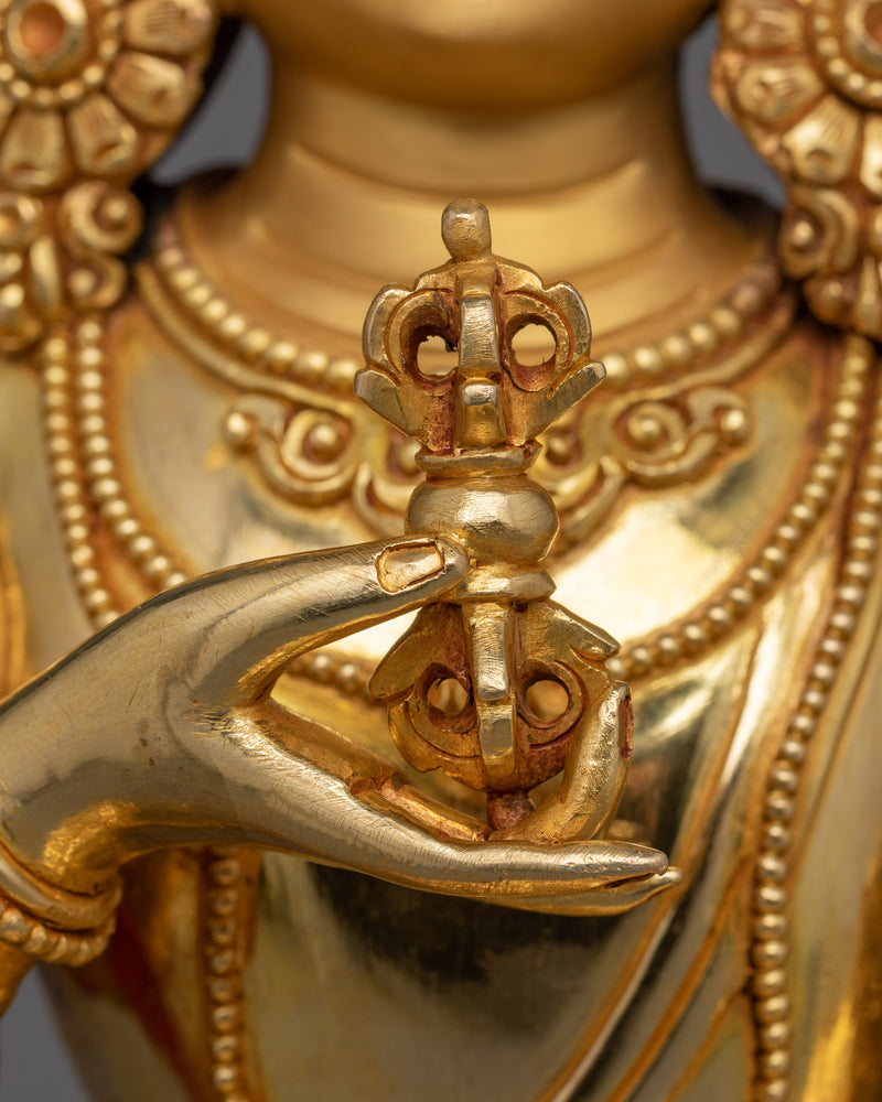 Vajrasattva Sculpture for Spiritual Purification | Handcrafted Copper Statue with 24K Gold