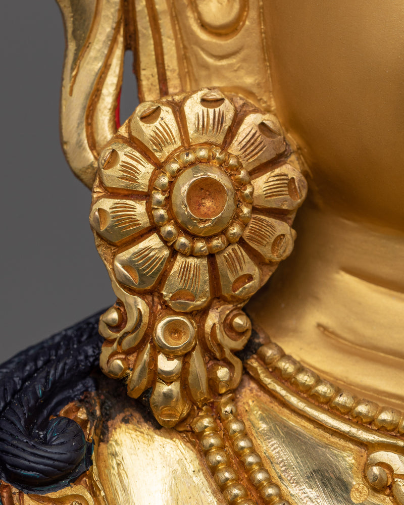 Vajrasattva Sculpture for Spiritual Purification | Handcrafted Copper Statue with 24K Gold