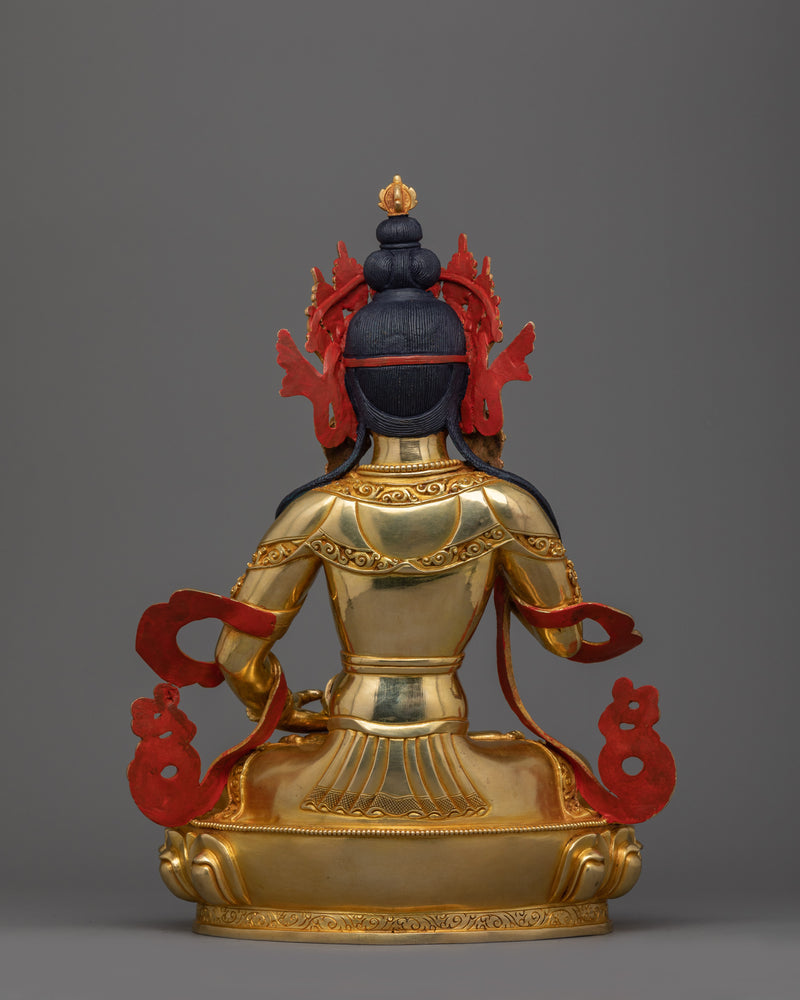 Vajrasattva Sculpture for Spiritual Purification | Handcrafted Copper Statue with 24K Gold