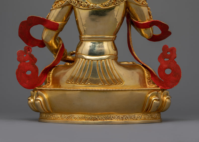 Vajrasattva Sculpture for Spiritual Purification | Handcrafted Copper Statue with 24K Gold