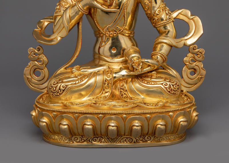 Vajrasattva Sculpture for Spiritual Purification | Handcrafted Copper Statue with 24K Gold