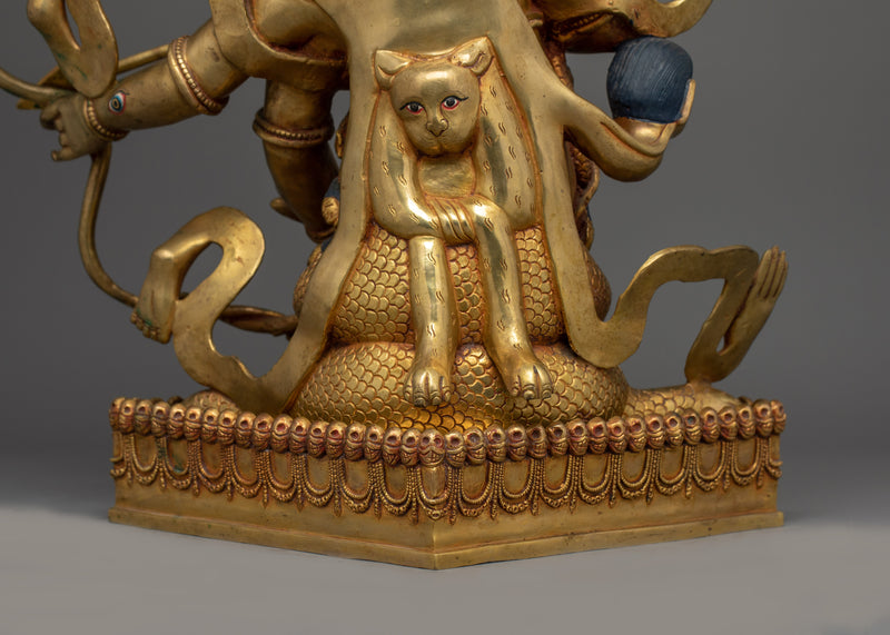 Rahula Statue for Protection | Handcrafted Copper Sculpture with 24K Gold Gilding