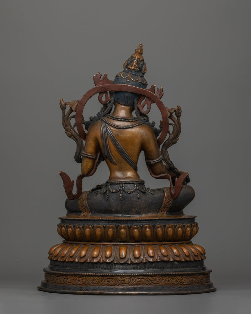 Oxidized Copper Green Tara Statue