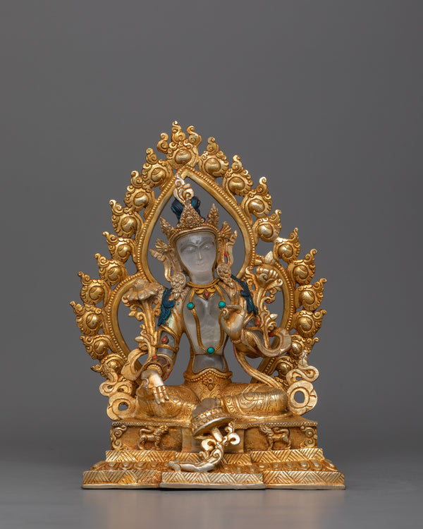 Crystal Green Tara Statue